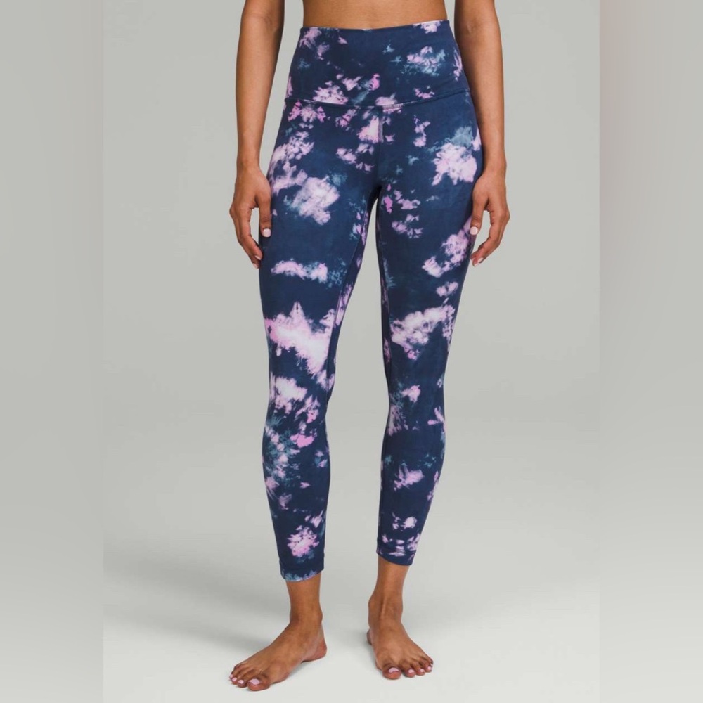 lululemon Align High-Rise Pant 25" in Circulate Tie Dye Mineral Blue Multi sz 6